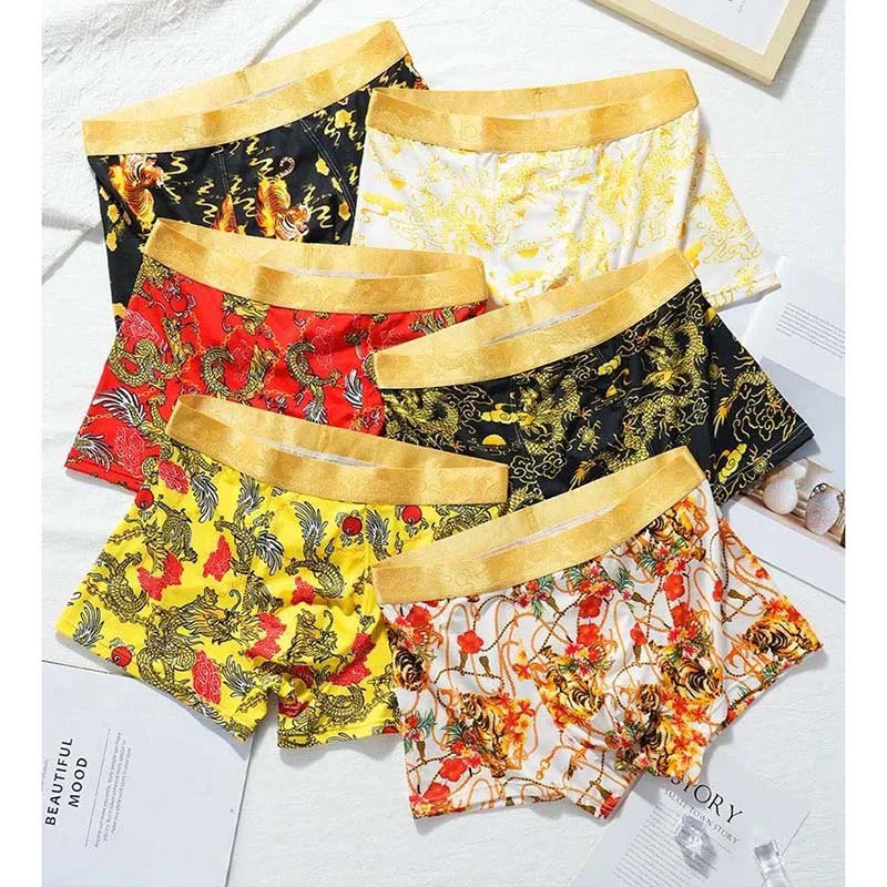 8pcs Men Boxer New Boxer Men Underwear Men Underpants Ice Silk Sexy Boxer Shorts Breathable  Men's Underwear Plus Size 5XL 6XL