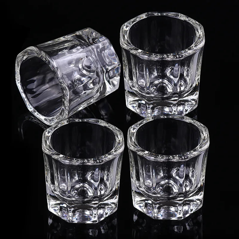 1PC Crystal Glass Acrylic Acrylic Powder Liquid Nail Cup Dappen Dish Lid Bowl Cup Holder Equipment  Nail Tools