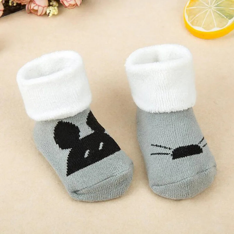 Baby Socks Girls Boys Print Thick Terry Clothes Newborn Accessories Kids Children Toddlers Slipper Gift Clothes Infant Stuff