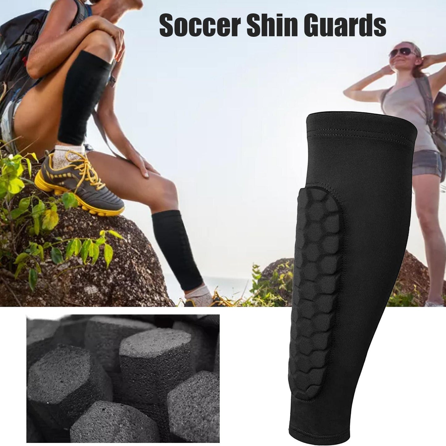 1PC Soccer Shin Guards Outdoor Sport Honeycomb Anti-Collision Pads Protection Leg Guard Socks Protector Sports Safety Gear