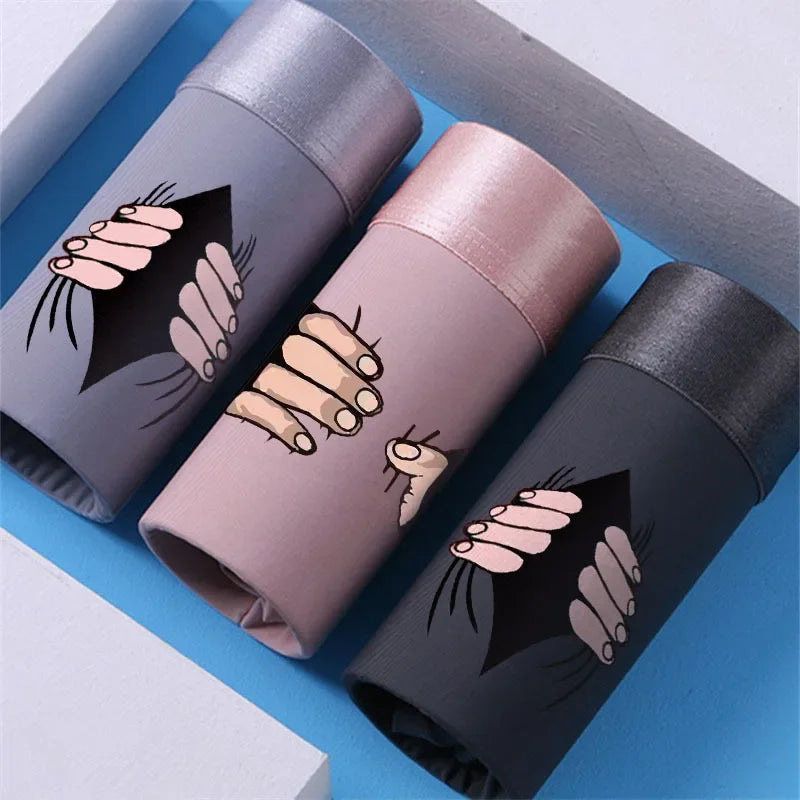 Fashion Creative Funny Men's Boxer Briefs Man Personality Printing Underpant Boxershorts Cartoon Breathable Sexy Panties Gifts