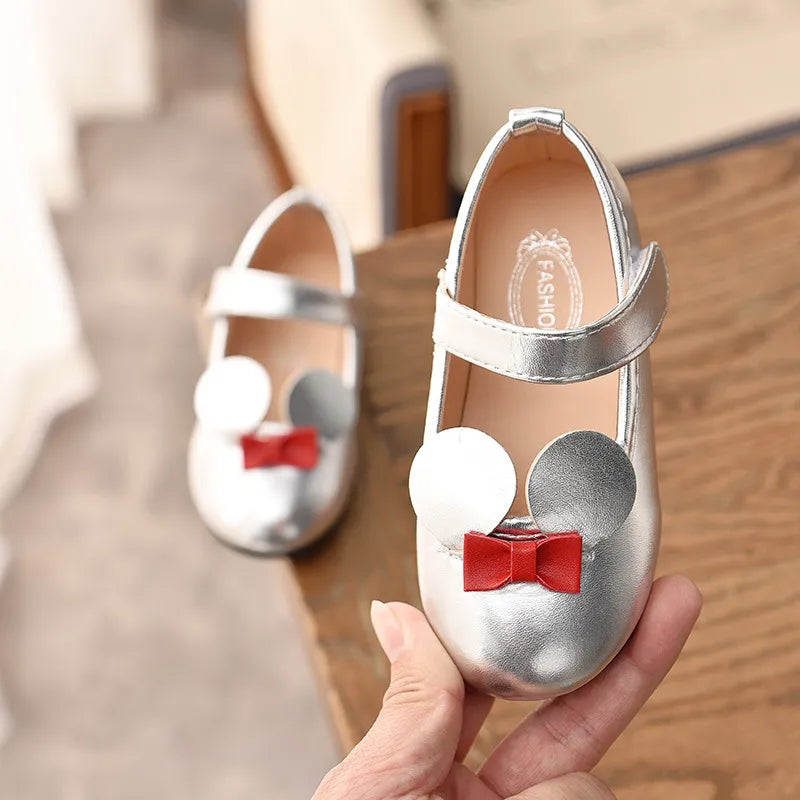 Baby Girl Shoes Soft PU Patent Leather Flats For Girls Kids Little Children Casual Flats Size 21-30 Shoes Cute Sweet Princess