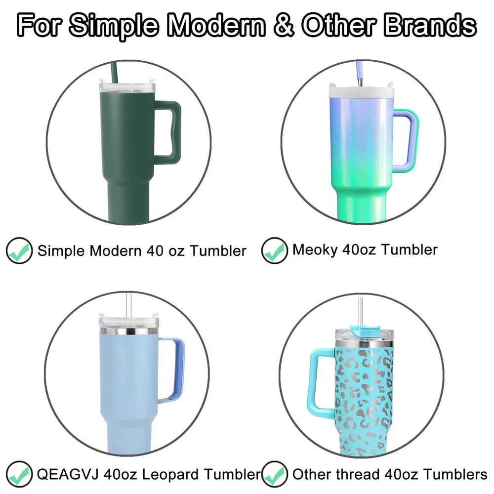 Replace Straw Lid for 40 oz Tumbler With Handle Fit 40oz Stanleys Mugs Cup Perfectly Rotate 360 Degrees