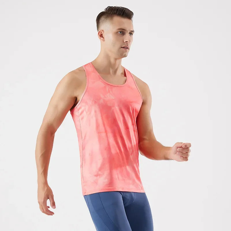 Marathon Sports Vest Summer Men's Running Gym Tank Tops Fitness Workout Joggers Sleeveless T-Shirt Basketball Training Clothes