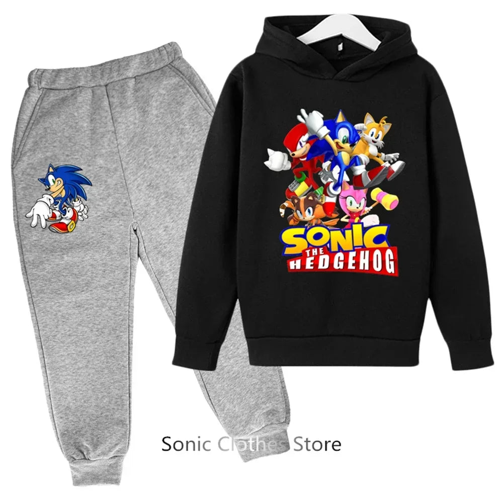 Sega Sonic- Tracksuit Kids Clothing Sets Baby Boys Girls Fashion Sports Suits Sweatshirts+pants Brand Clothes