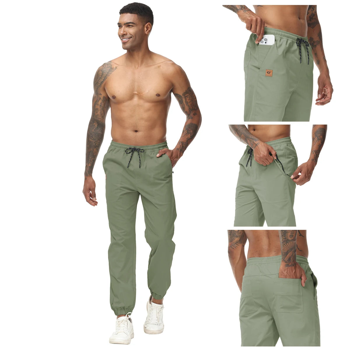 Men's Joggers Pants Casual Drawstring Sports Gym Workout Sweatpants Quick Dry