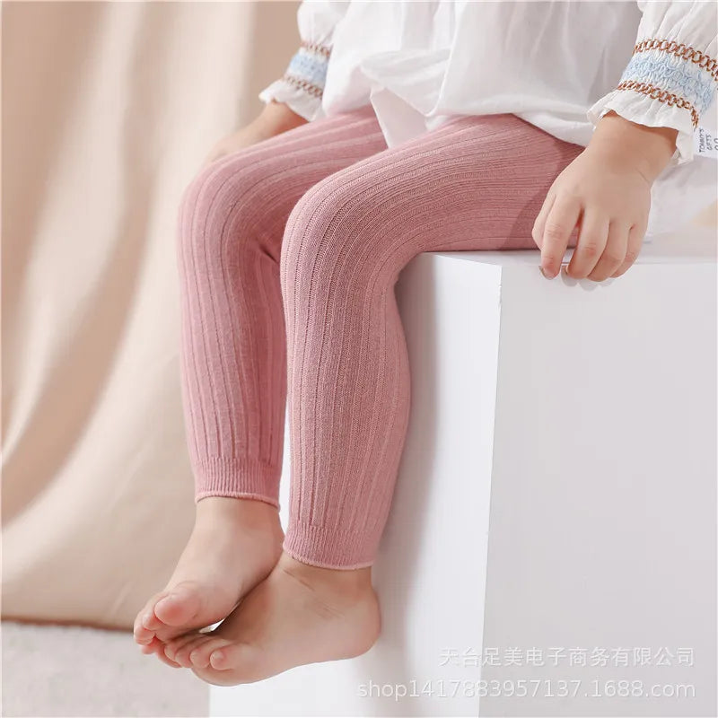 Children's Pantyhose Spring Autumn Girl Tights Korean Edition Children's Double Needle Candy Color Boy Socks Baby Leggings