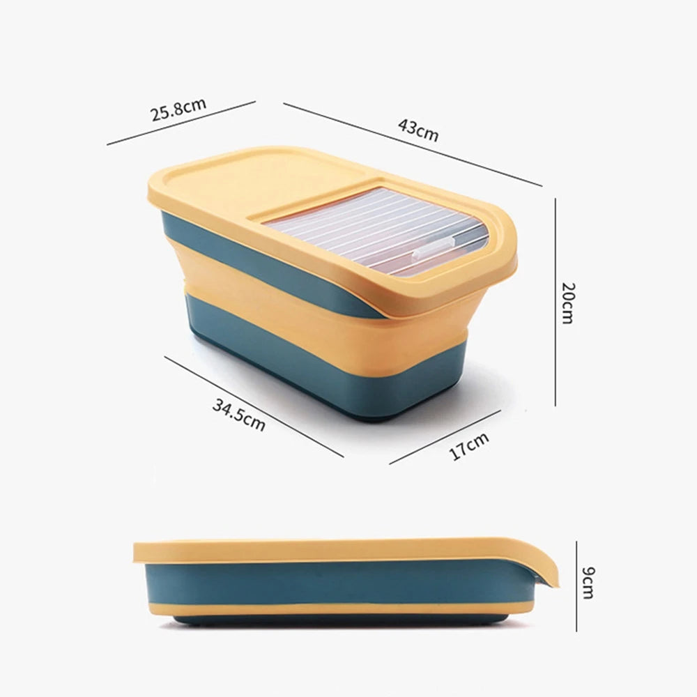 13/33LB Collapsible Cat Dog Food Storage Container Dry Cat Food Box With Lids Airtight Sealing Kitchen Grain Rice Storage Boxes