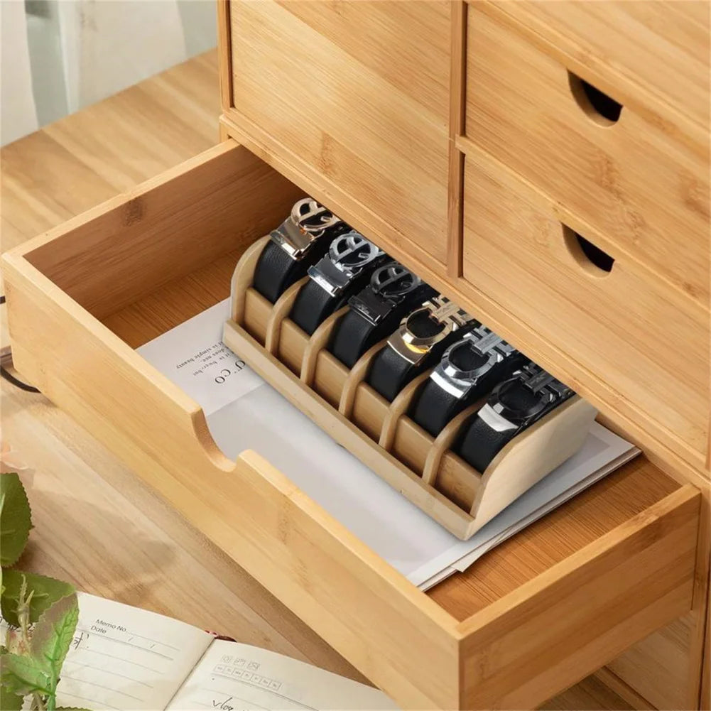 6 Grids Belt Organizer Box Belt Rack Belt Storage Organizer And Displayer For Men Women Closet And Drawer 13.77x5.9x4.48in