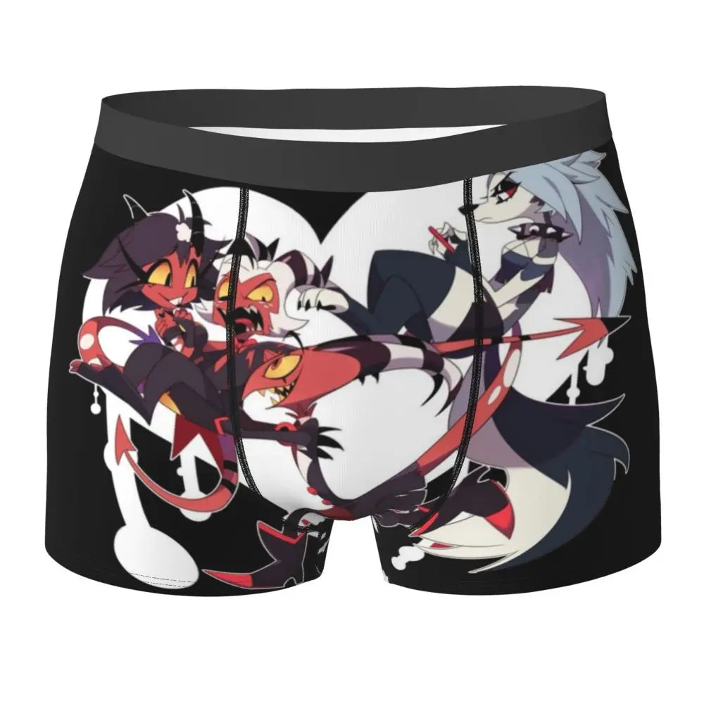 Helluva Boss Loona Underwear cartoon loona fanart hotel wolf moon Print Boxer Shorts Trenky Men Panties Elastic Boxer Brief Gift