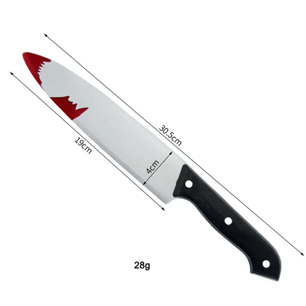 30cm Faked Bloody Sharp Knife for Halloween DIY Cosplay Props Decor Simulation Plastic Kitchen Knife  halloween Party Supplies