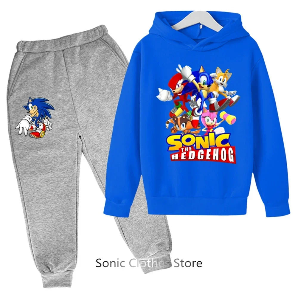 Sega Sonic- Tracksuit Kids Clothing Sets Baby Boys Girls Fashion Sports Suits Sweatshirts+pants Brand Clothes