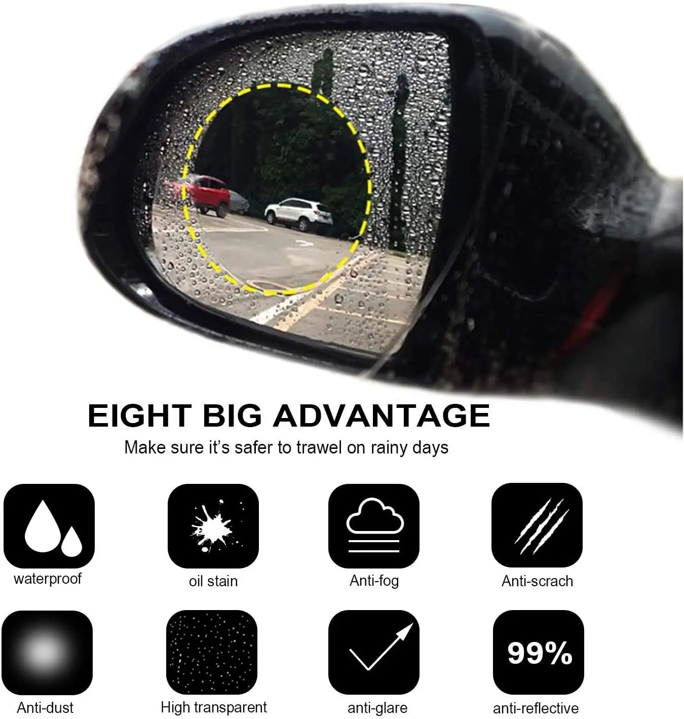 2PCS Car Sticker Rainproof Film For Car Rearview Mirror Car Rearview Mirror Rain Film Clear Sight In Rainy Days Auto Film