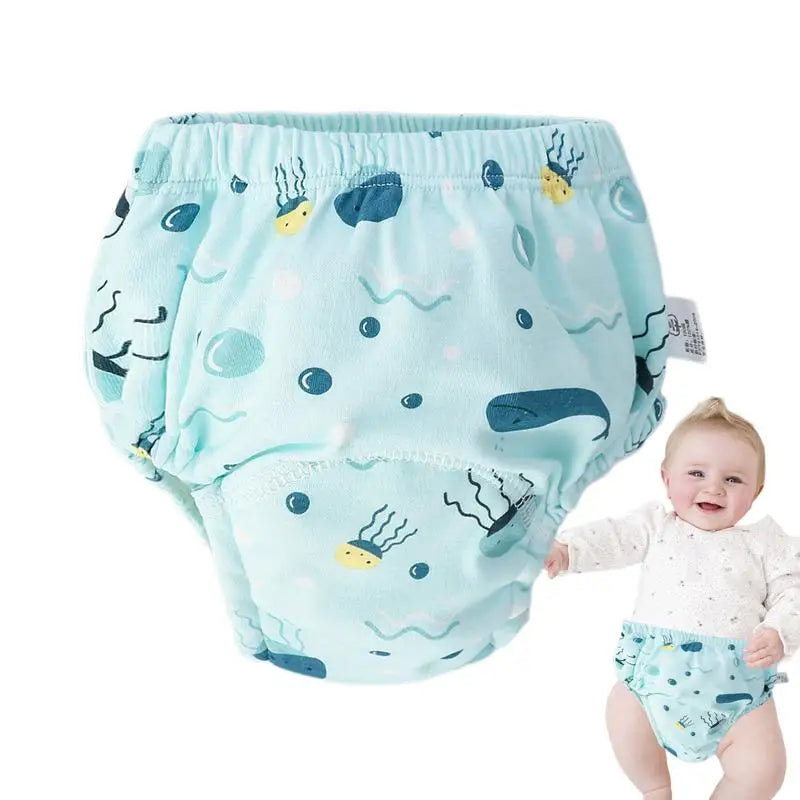 Potty Training Pants 6-Layers Breathable Washable Cotton Baby Toilet Training Pants Reusable Absorbent Waterproof Potty Training