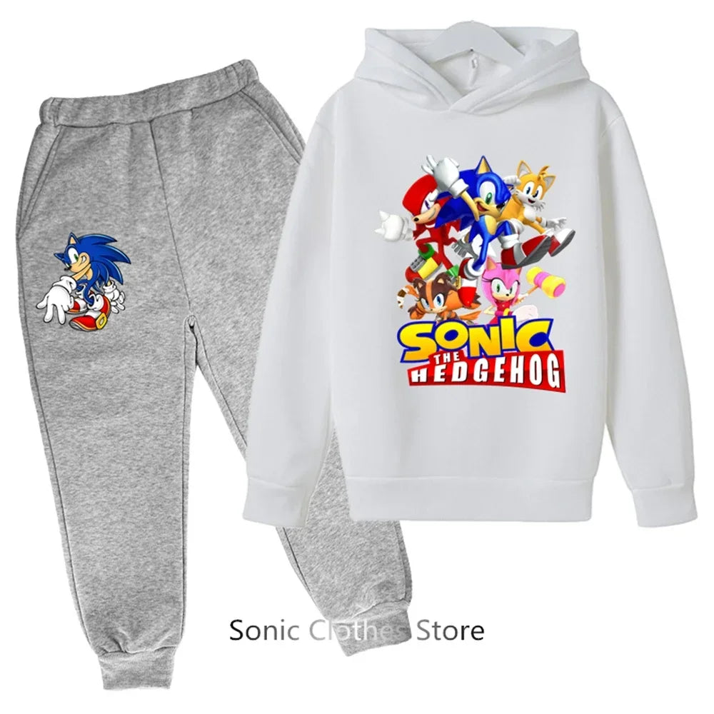 Sega Sonic- Tracksuit Kids Clothing Sets Baby Boys Girls Fashion Sports Suits Sweatshirts+pants Brand Clothes