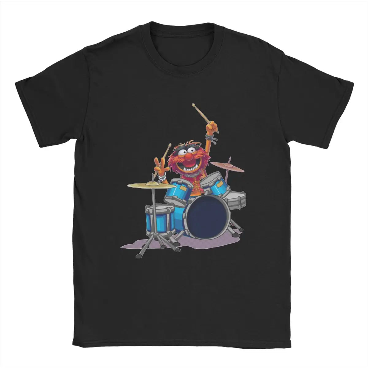 Animal Drummer The Muppets Show T-Shirts Men Disney Funny Pure Cotton Tees Crewneck Short Sleeve T Shirts Summer Tops