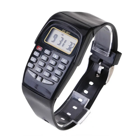 2 in 1 Fashion Digital Student Exam Special Calculator Watch Children Electronic Watch Time Calculator New Watch Mini Calculator