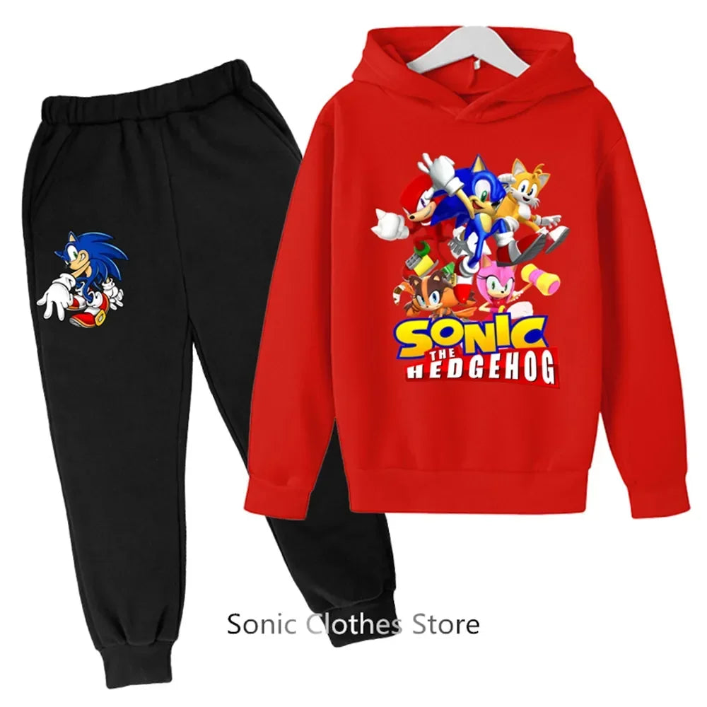 Sega Sonic- Tracksuit Kids Clothing Sets Baby Boys Girls Fashion Sports Suits Sweatshirts+pants Brand Clothes