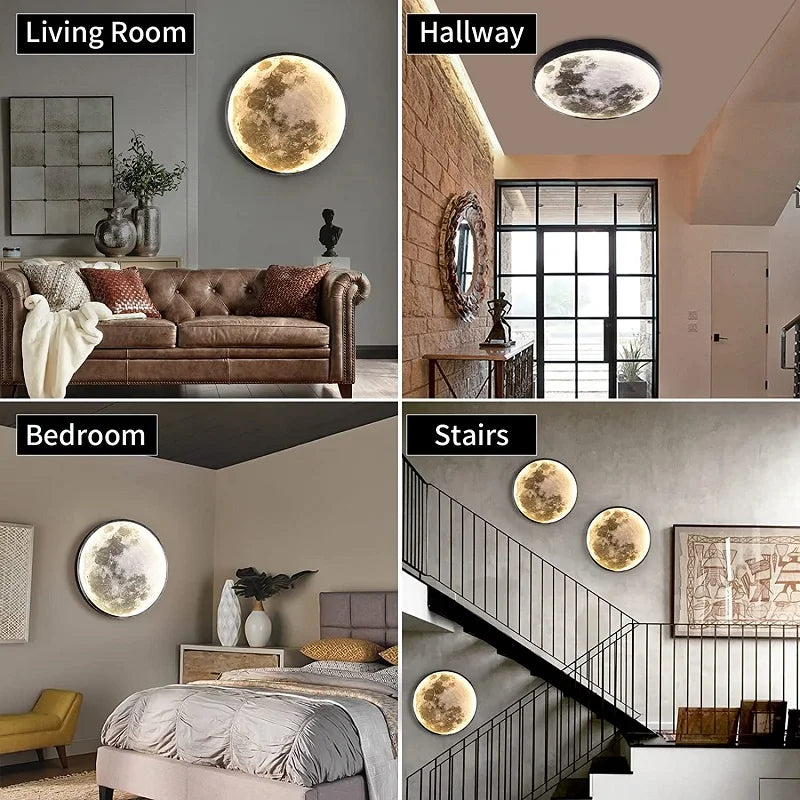 Room Sofa Background Moon Led Night Light Hallway Loft Indoor Home Lights Moon LED Wall Lamps for Living Room Wall Light Bedroom