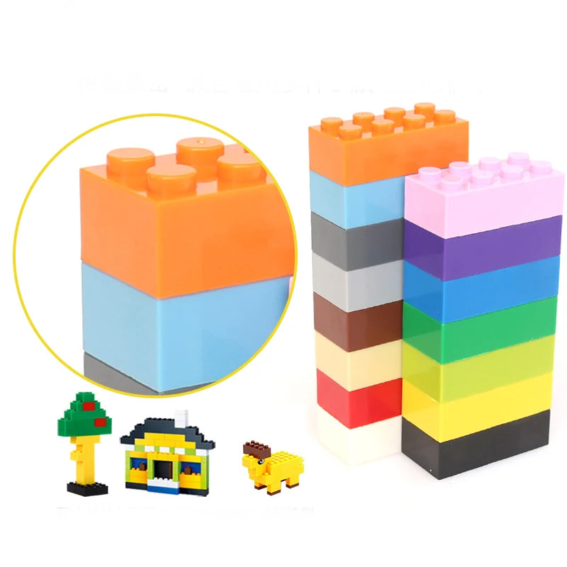 50pcs DIY Educational Building Blocks Figures Thick Bricks 2x4 Dots Creative Size Compatible With 3001 Plastic Toys For Children