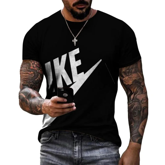 Harajuku New Brand Popular Men's Summer 2024 Fashion 3D T-shirt Leisure Breathable T-shirt Short Sleeved Clothing