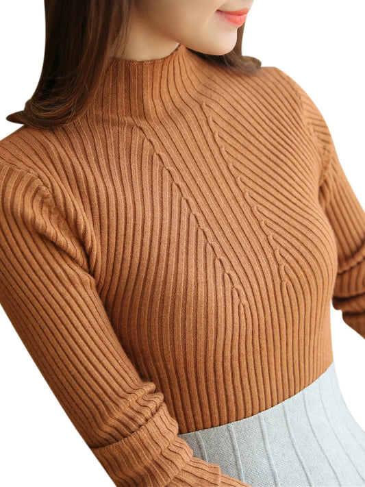 Turtleneck Sweater Women Fashion 2023 Autumn Winter Black Tops Women Knitted Pullovers Long Sleeve Jumper Pull Femme Clothing