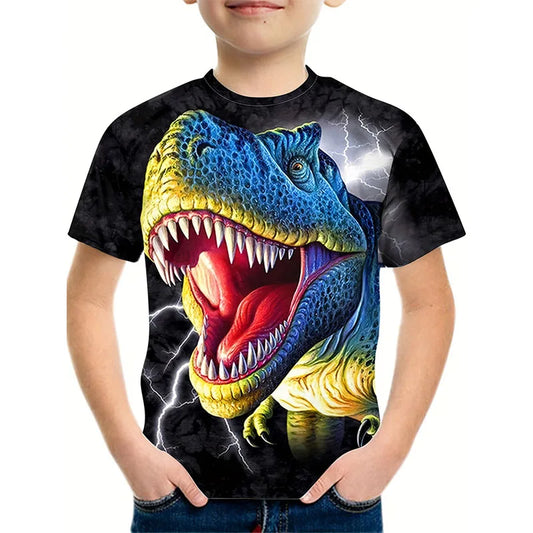 New Dinosaur Jurassic Boys Girls T Shirt Fashion Summer Boy T-shirts Short Sleeved T-shirt Children Clothing Boy Girl Tops Tees