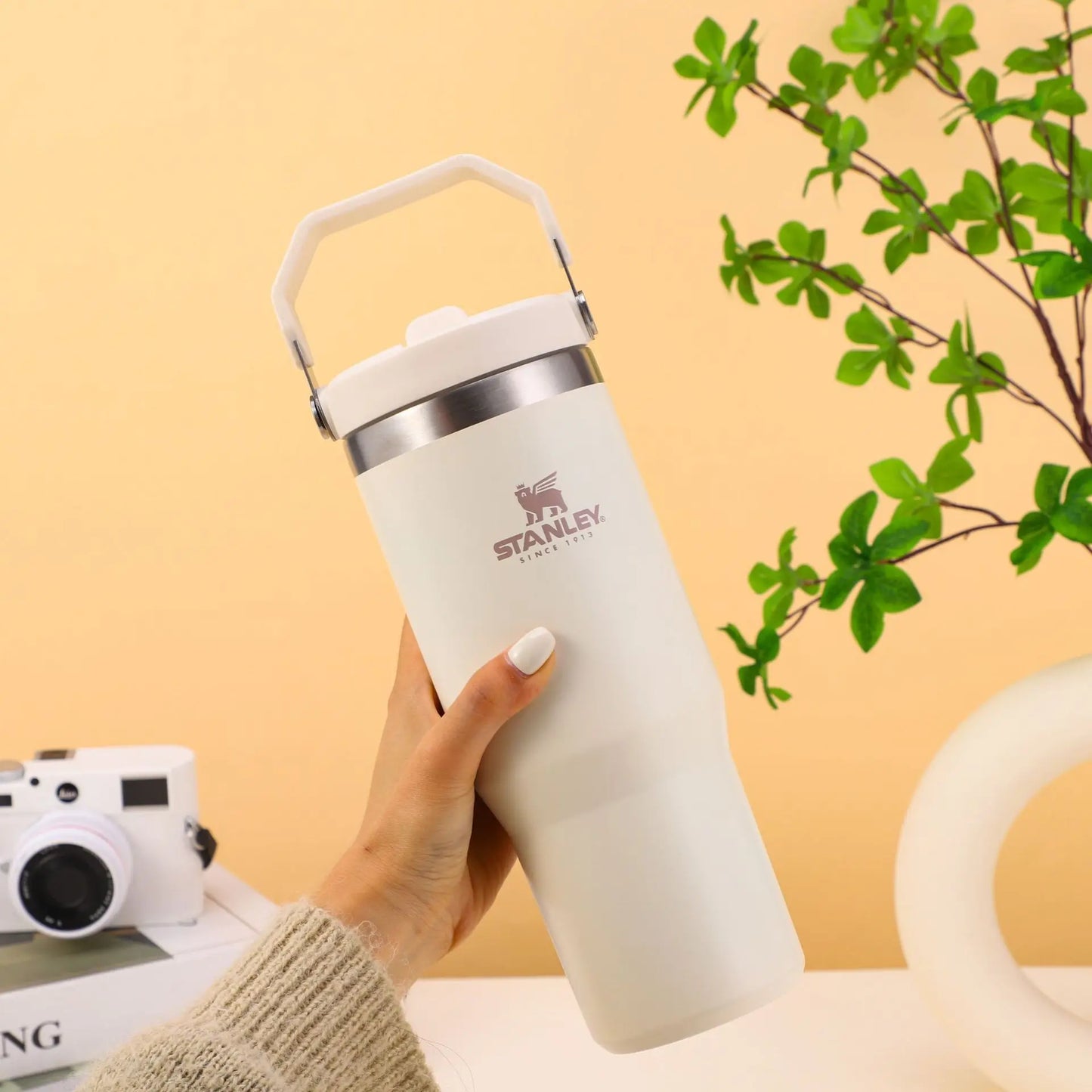 Stanley 30oz/887ml Original STRAW CUP Tumbler Leopard with Straw Lids Stainless Steel Coffee Termos Cup Car Mugs Vacuum Cup