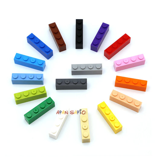 50PCS Thick 1x4 DIY Building Blocks Figures Bricks Dots Educational Creative Size Compatible With Brand Toys for Children 3010