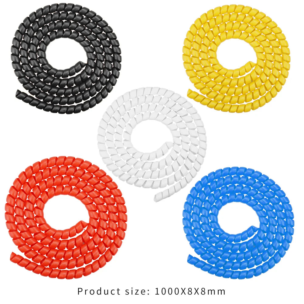 8mm 1m Electric Scooter Brake Pipe Silicone Protection Spiral Wrap Winding Wire Protector Cover for Xiaomi M365/PRO ES1 ES2 MAX