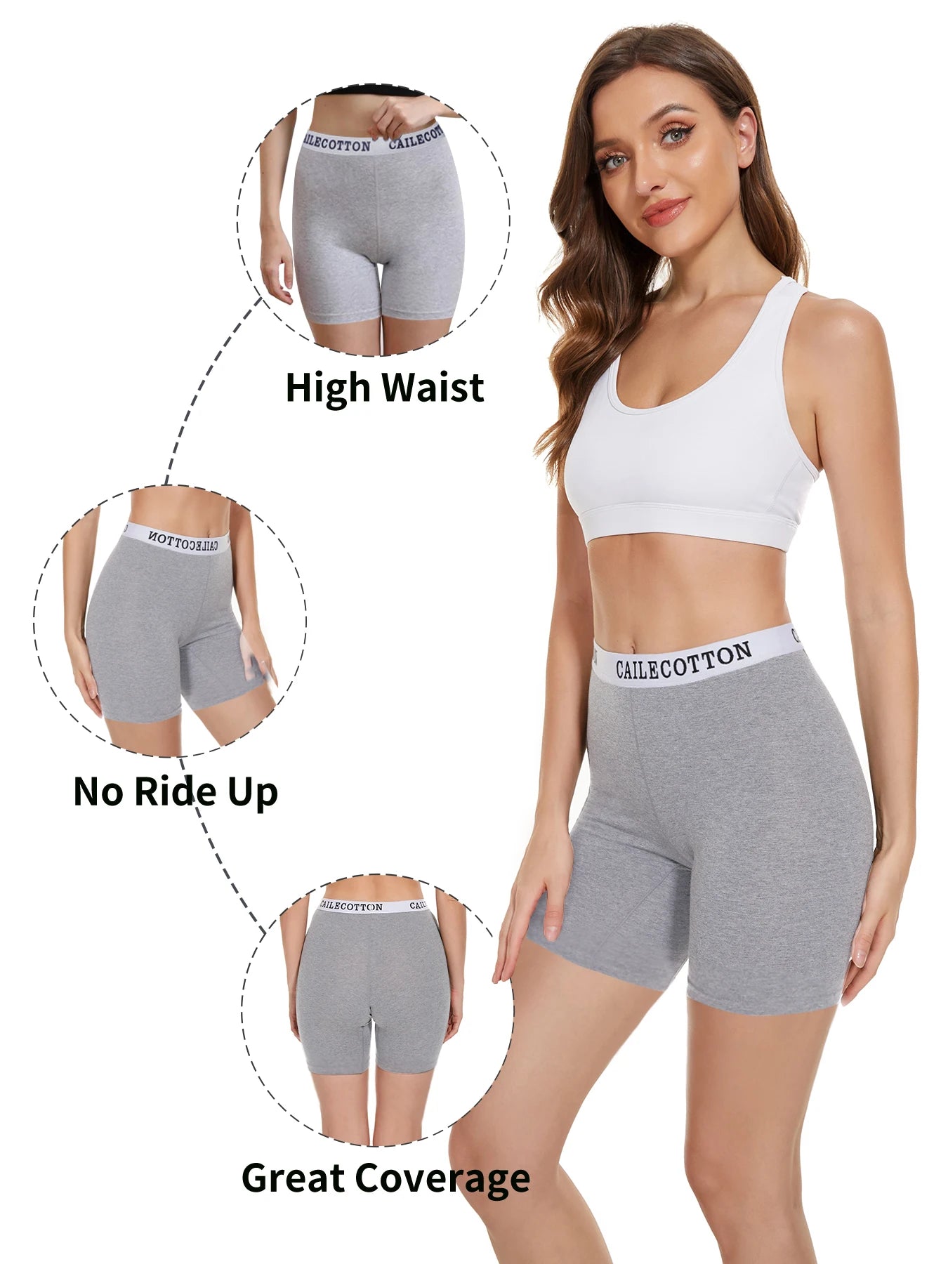 4PCS Breathable Safety Shorts Women Comfort Under Skirt Panties Skin-Friendly Casual Fitness Boyshort Yoga Women Safety Shorts