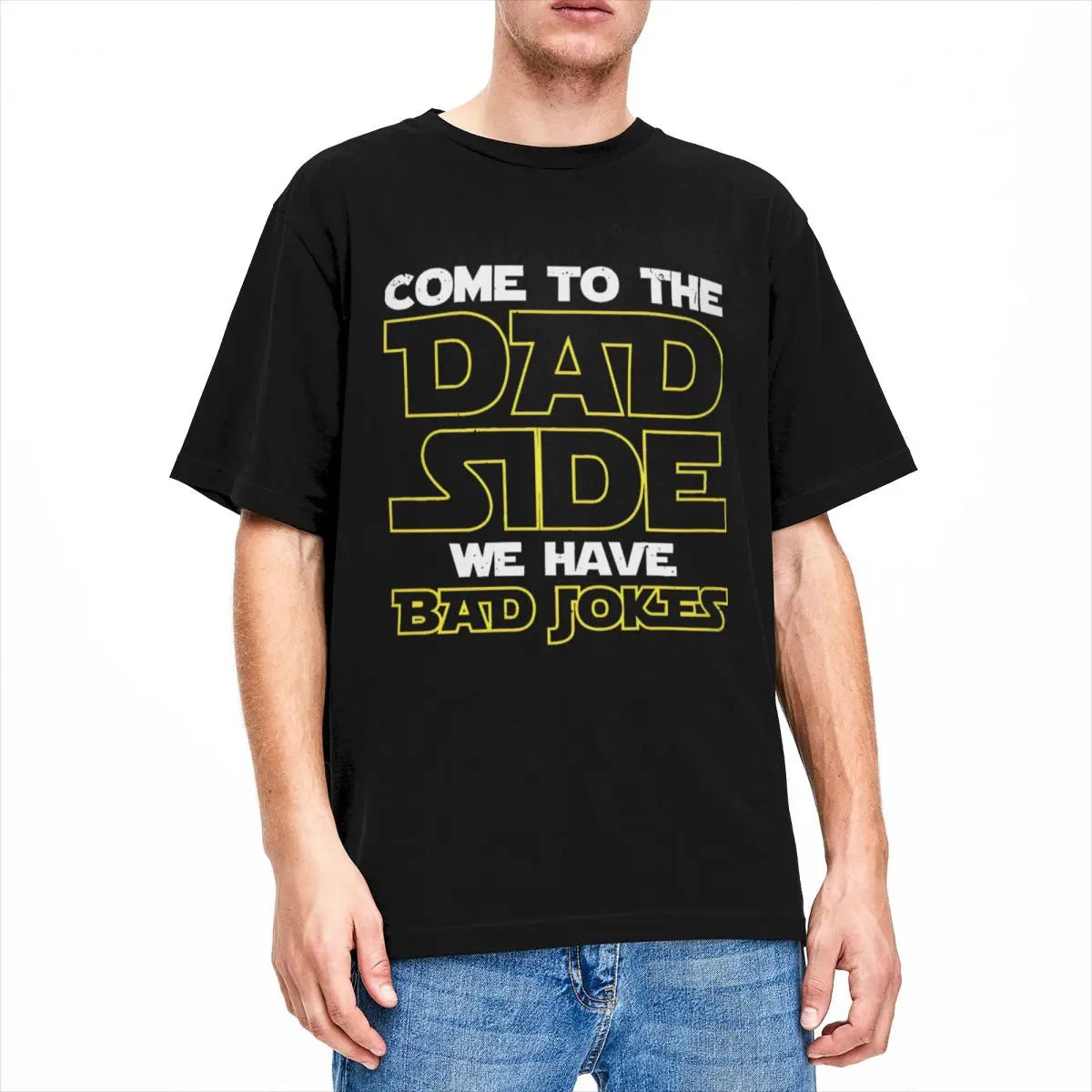 Funny Dad Wars Dad Jokes T-Shirt Men Fathers Day Novelty 100% Cotton Tees Round Collar Short Sleeve T Shirts Printed Clothes