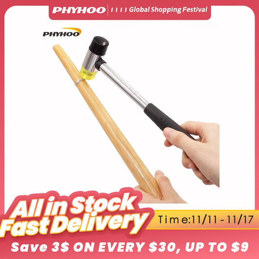 PHYHOO Jewelers Rubber Hammer Mallet with Wood Ring Mandrel Sizer Sizing Adjuster Repair Tools Jewelry Making Kit