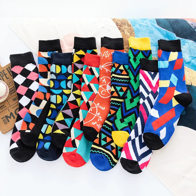 1pair PLUS SIZE 41-46 Combed Cotton Fashion Hip Hop Man woman Socks Harajuku  fruit Skateboard animal Happy Socks Funny Sokken