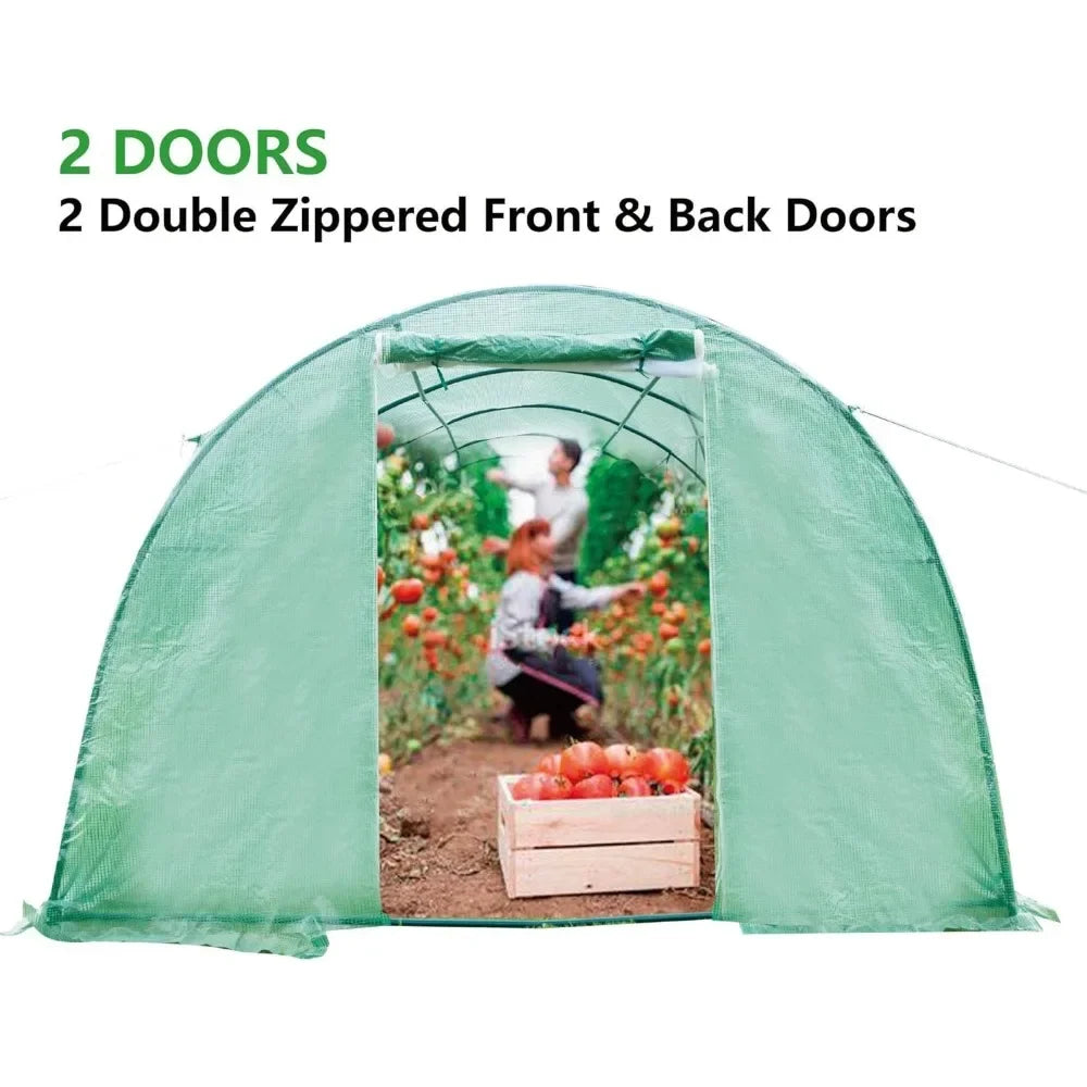 Greenhouse Upgraded Green House with Dual Zippered Screen Doors Heavy Duty Plastic Plant Warm House with Reinforced Frame