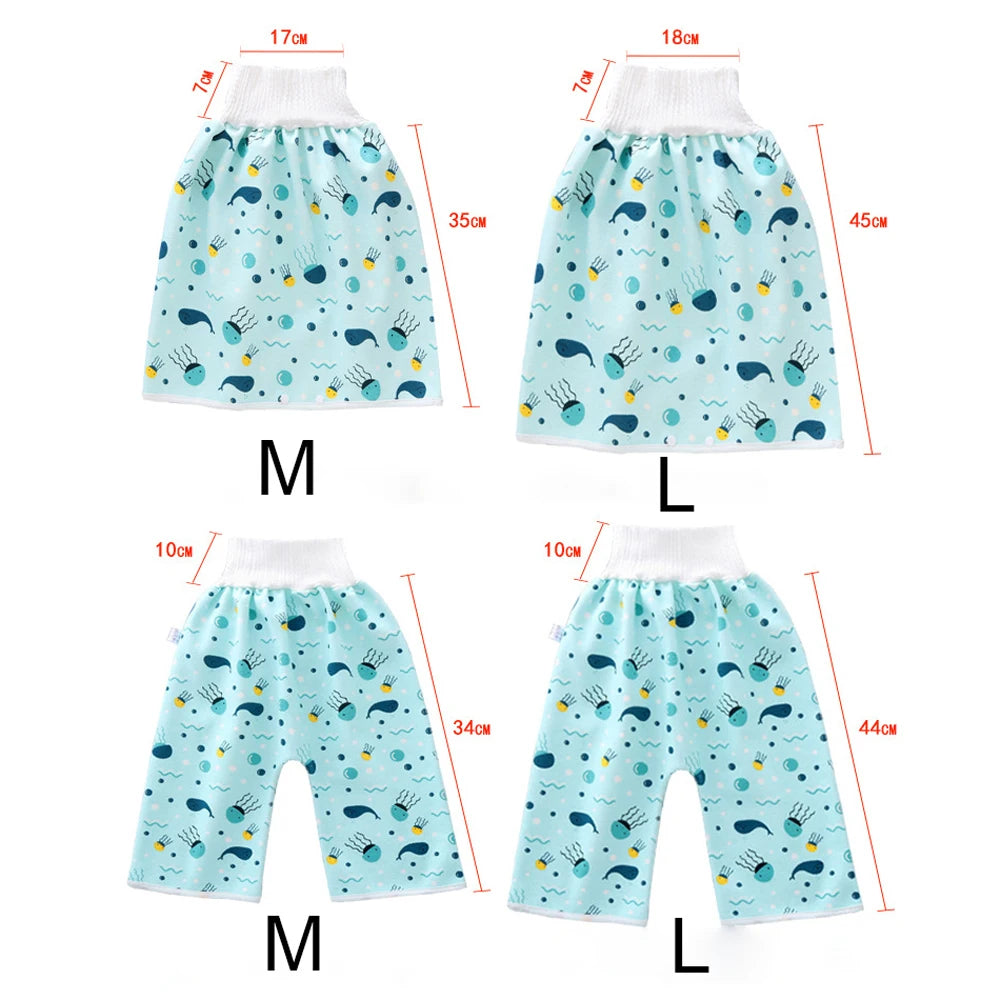 Potty Trainining Todder Cherry Wave Cotton Waterproof Bear Infant Training Pants Baby Diaper Skirt Flower Diaper Leak-proof