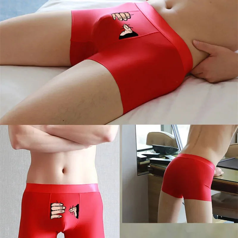 Fashion Creative Funny Men's Boxer Briefs Man Personality Printing Underpant Boxershorts Cartoon Breathable Sexy Panties Gifts