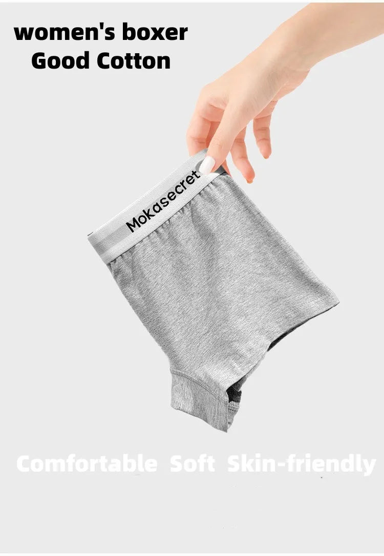 3pcs Popular Women's Cotton Boxer Underwear Ladies  Comfort Safety Pants Solid Sexy Sports Female Hipster Boyshort Girl Panties