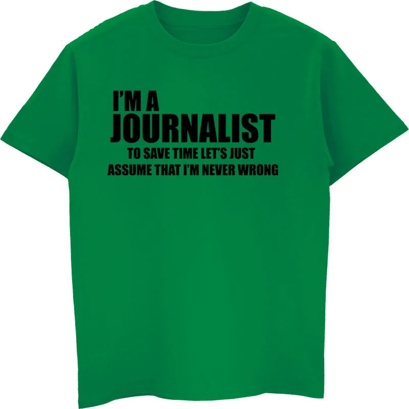 Journalist T-shirt Funny Journalist Tee Shirt Gift For Journalist Journalism Tee Male Cotton Short Sleeve Shirt Cool Tees Tops