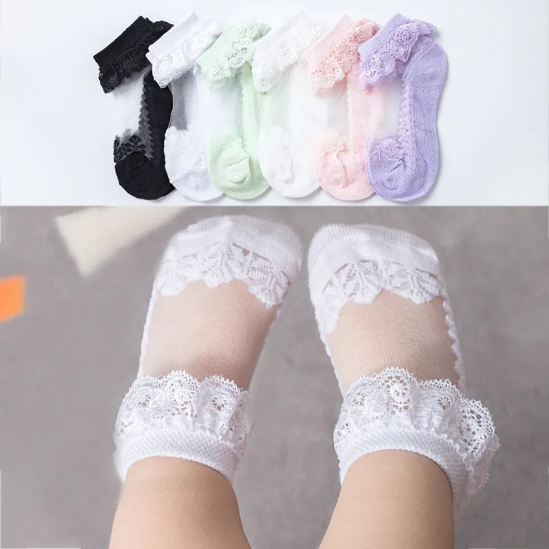 Summer Baby Girl Socks Ruffle Socks for Little Girl Kids Lace Flower Princess Mesh Socks Toddler Socks Newborn Infant Baby Socks