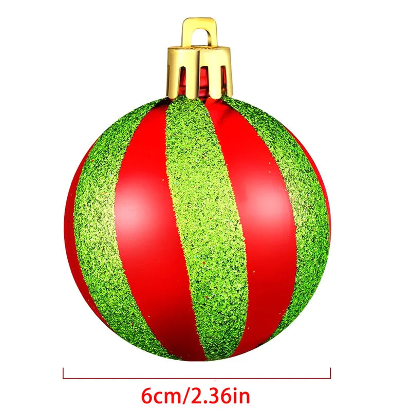 12pcs Electroplating Christmas Balls Elf Balls Color Painting Xmas Tree Hanging Pendants Xmas Ball Ornaments New Year Party Home