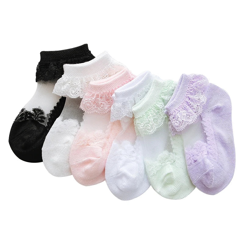 Summer Baby Girl Socks Ruffle Socks for Little Girl Kids Lace Flower Princess Mesh Socks Toddler Socks Newborn Infant Baby Socks