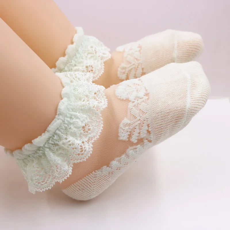 Summer Baby Girl Socks Ruffle Socks for Little Girl Kids Lace Flower Princess Mesh Socks Toddler Socks Newborn Infant Baby Socks