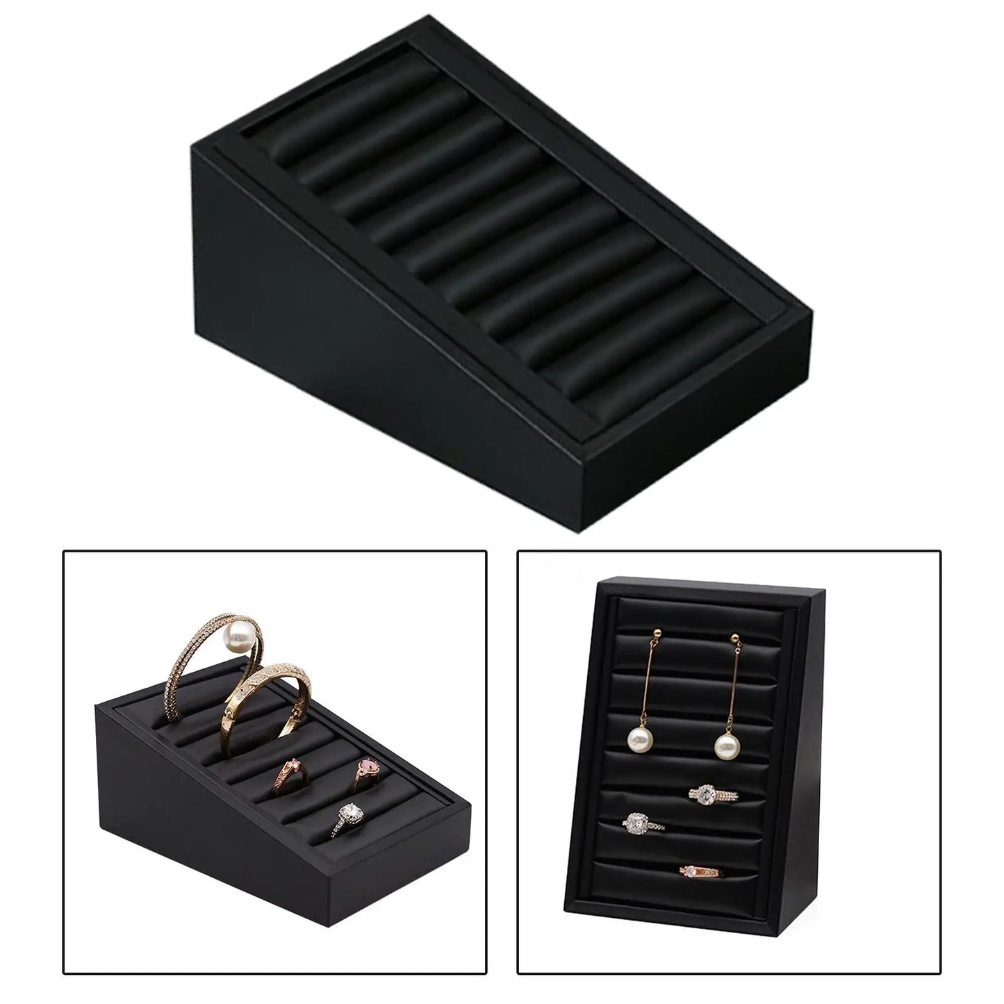 Rings Earrings Tray Storage Box Jewelry Organizer Case Display Holder Convenient Charming Womenfor Rings Trays Countertop Stores