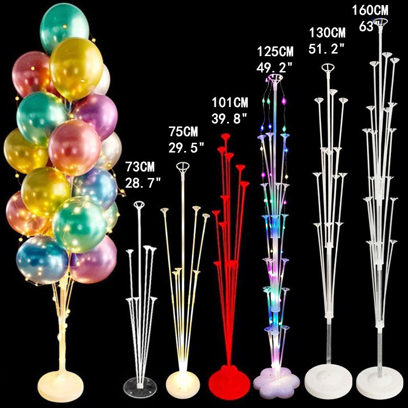 1/2 Set Latex Confetti Balloons Stand Column Balloon Holder Gule Dot Baby Shower Kids Birthday Party Wedding Decoration Supplies