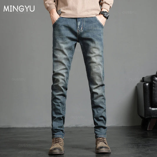 2023 New Men's Stretch Skinny Jeans Fashion Casual Cotton Denim Slim Fit Pants Male Korean Trousers Streetwear Brand Clothing