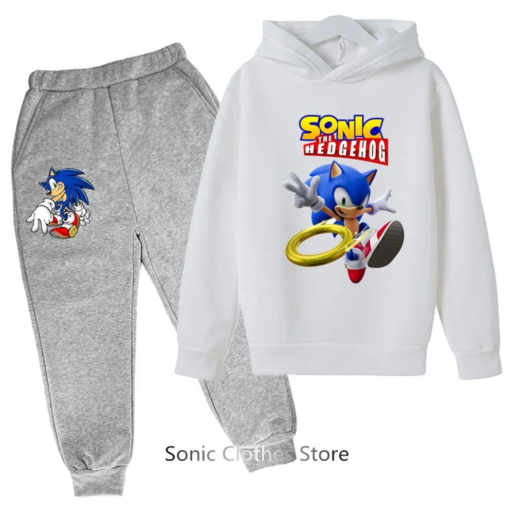 Sega Sonic- Tracksuit Kids Clothing Sets Baby Boys Girls Fashion Sports Suits Sweatshirts+pants Brand Clothes