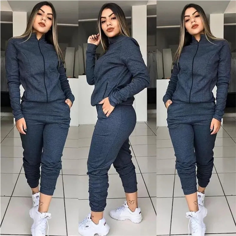 Joggers Women Set Fashion Women Tracksuit 2 Piece Sweat Suit For Sportwear Sport Gym Set Two Piece Set Winter Matching Set 2023