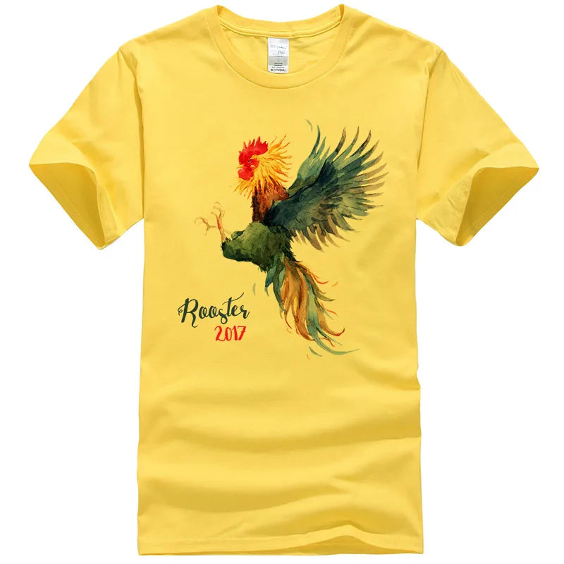 Summer Fashion Tees 2024 New Camisetas Short-sleeved T shirt Men Women Cock colored drawing Printed T-shirts Tops #106