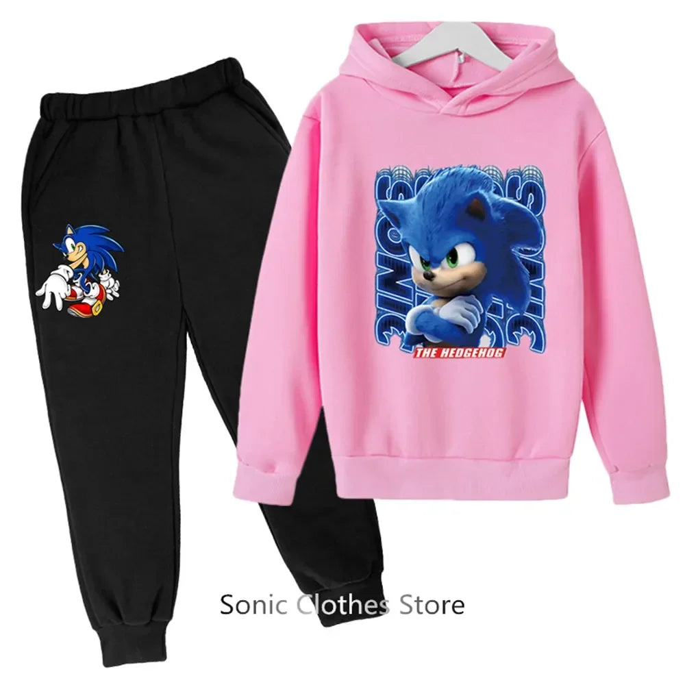 Sega Sonic- Tracksuit Kids Clothing Sets Baby Boys Girls Fashion Sports Suits Sweatshirts+pants Brand Clothes